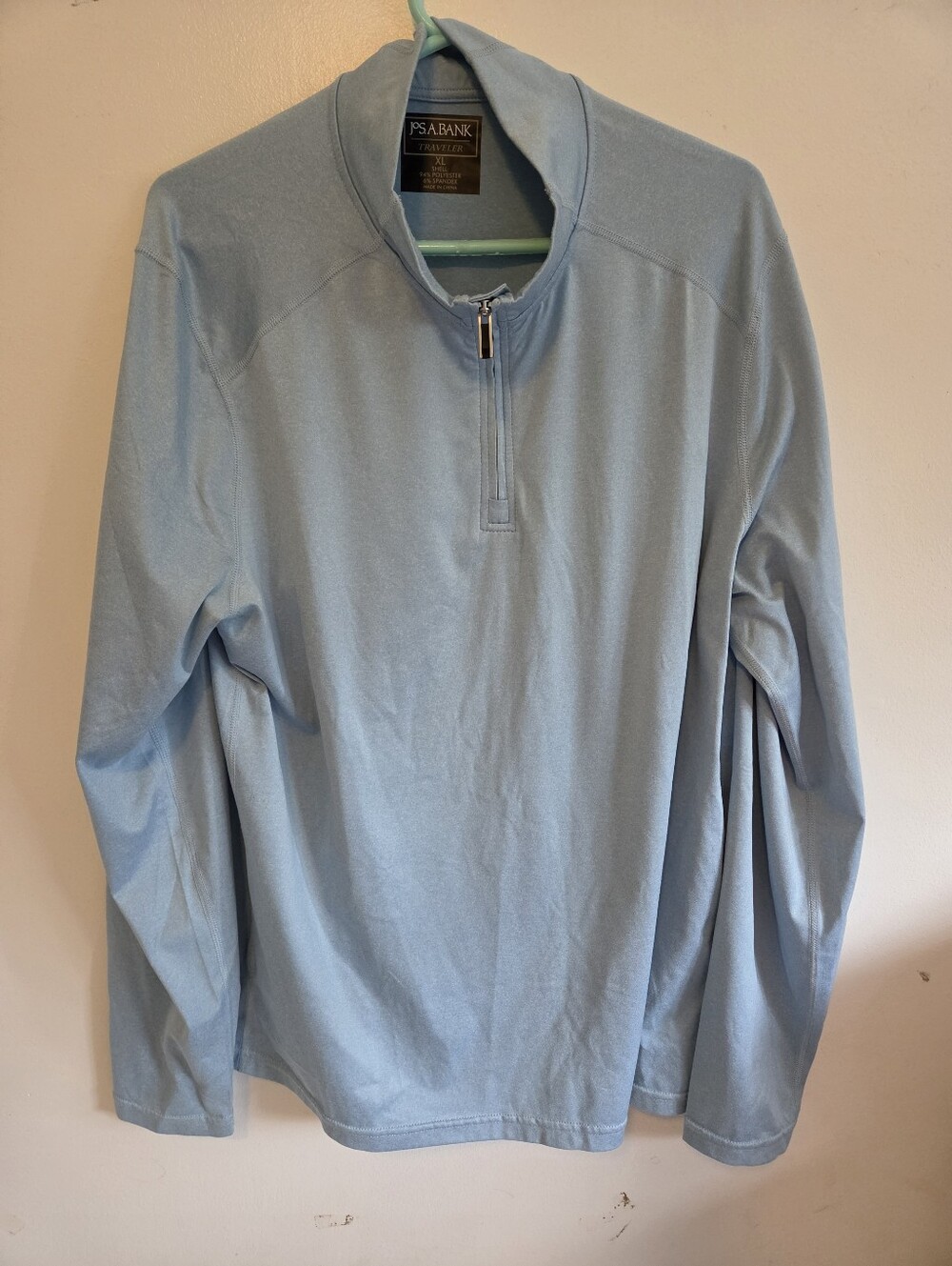 Jos. A. Bank Traveler 1/4 Zip Pullover Men's XL Light Blue Performance Stretch L